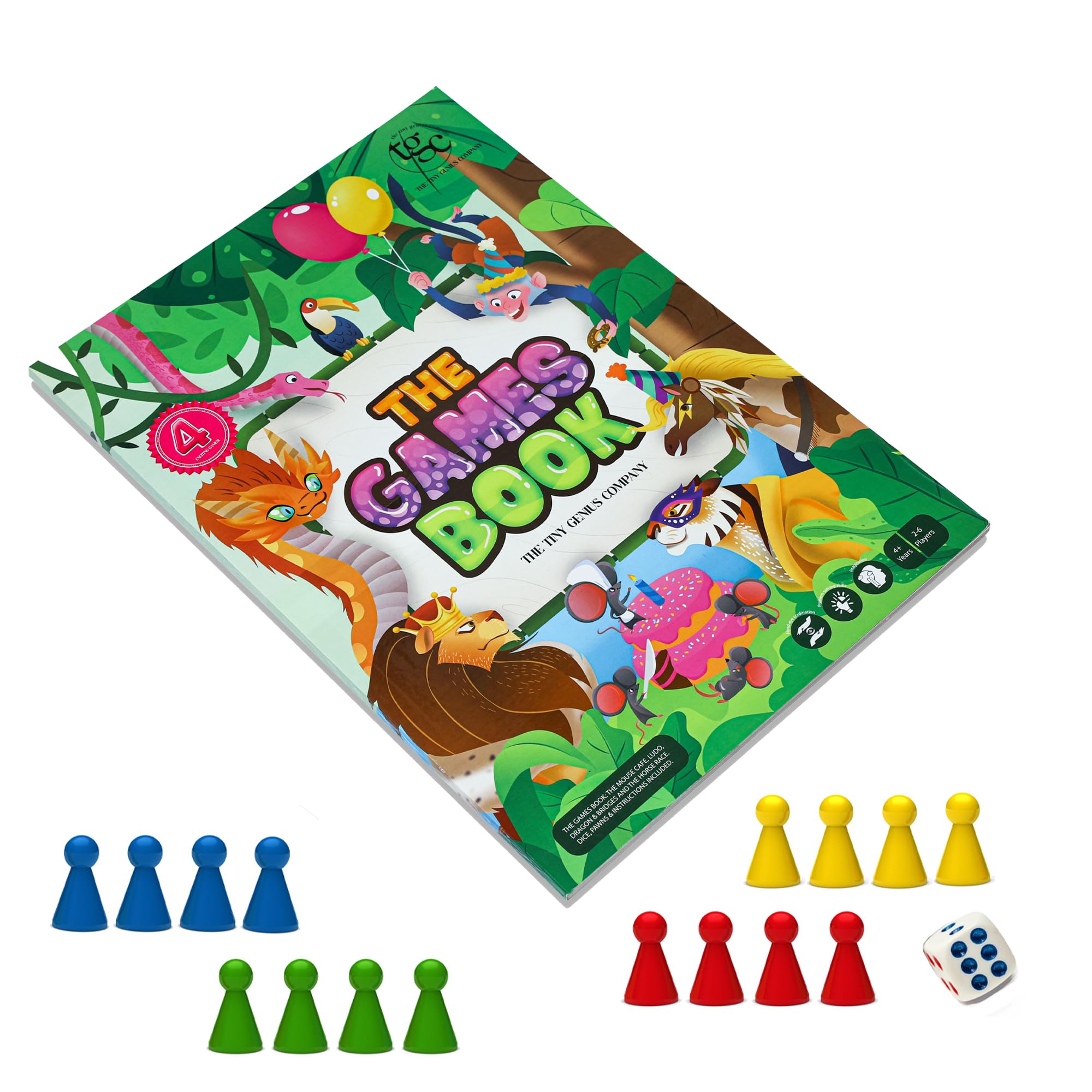 Buy TGC 4-in-1 Jumbo Board Games Book for Kids & Family | Snake